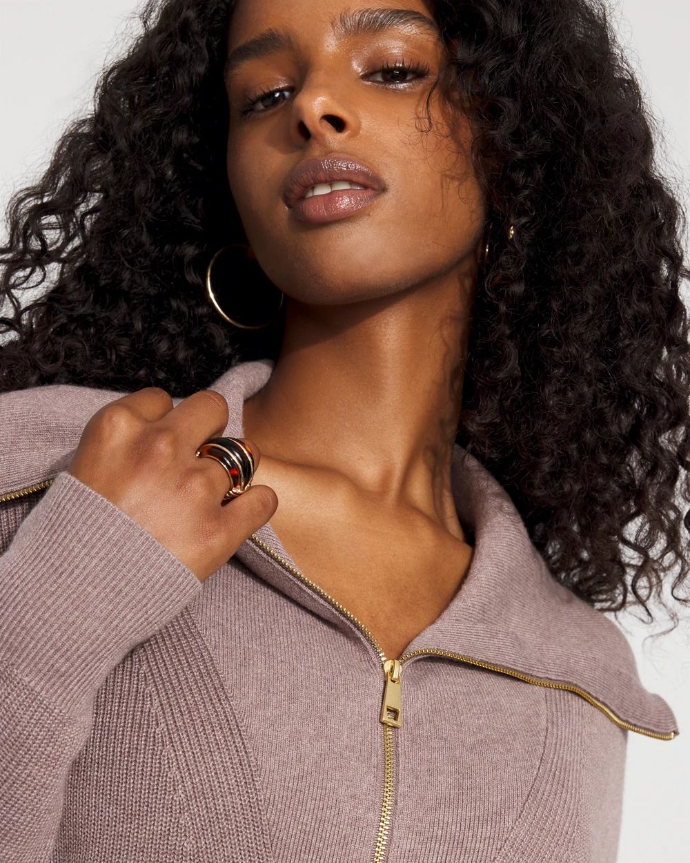 Half-Zip Sweater Mini Dress | White House Black Market